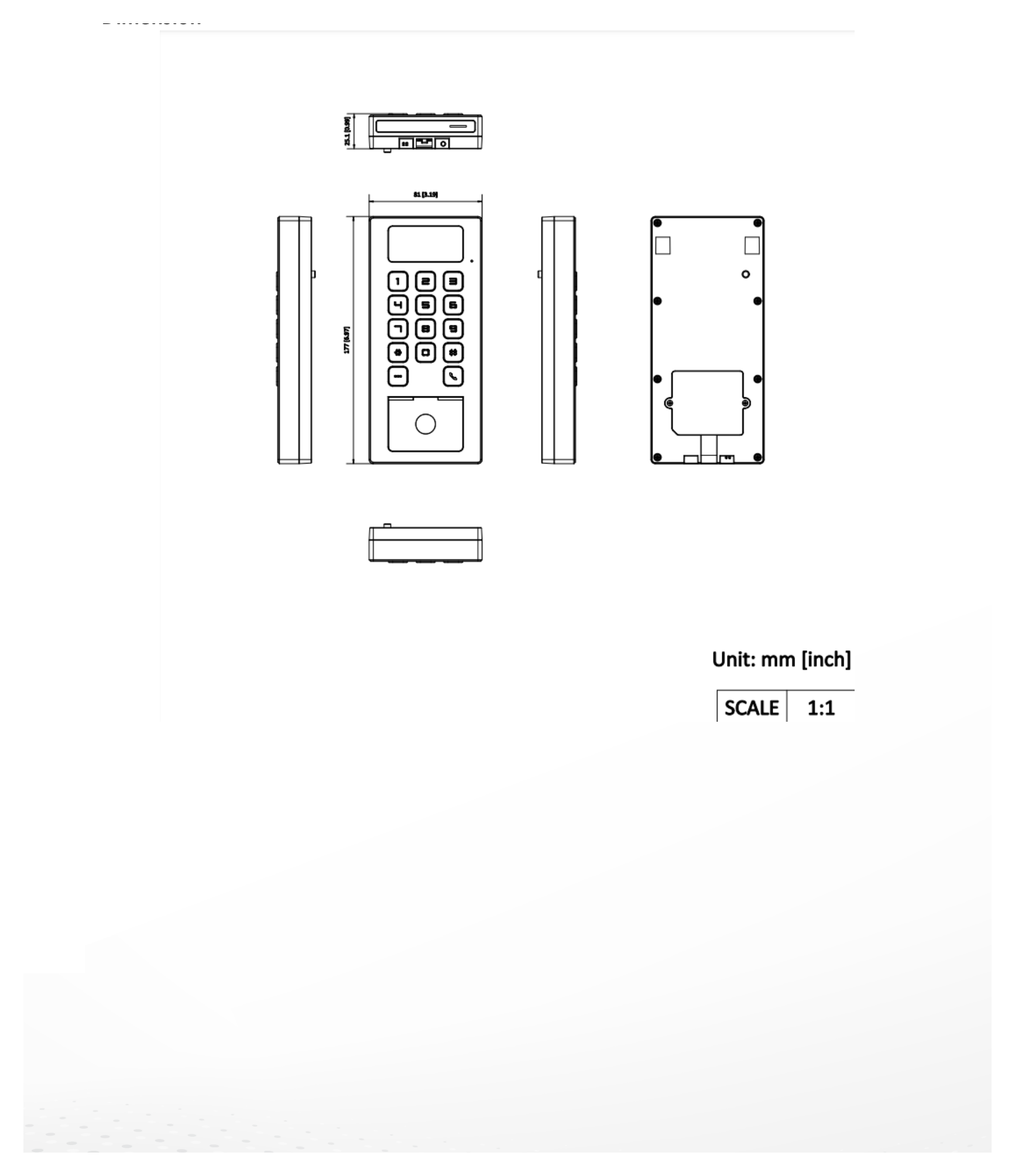 DS-K1T502DBWX-QR 外形尺寸圖 詳見圖示｜Unit: mm