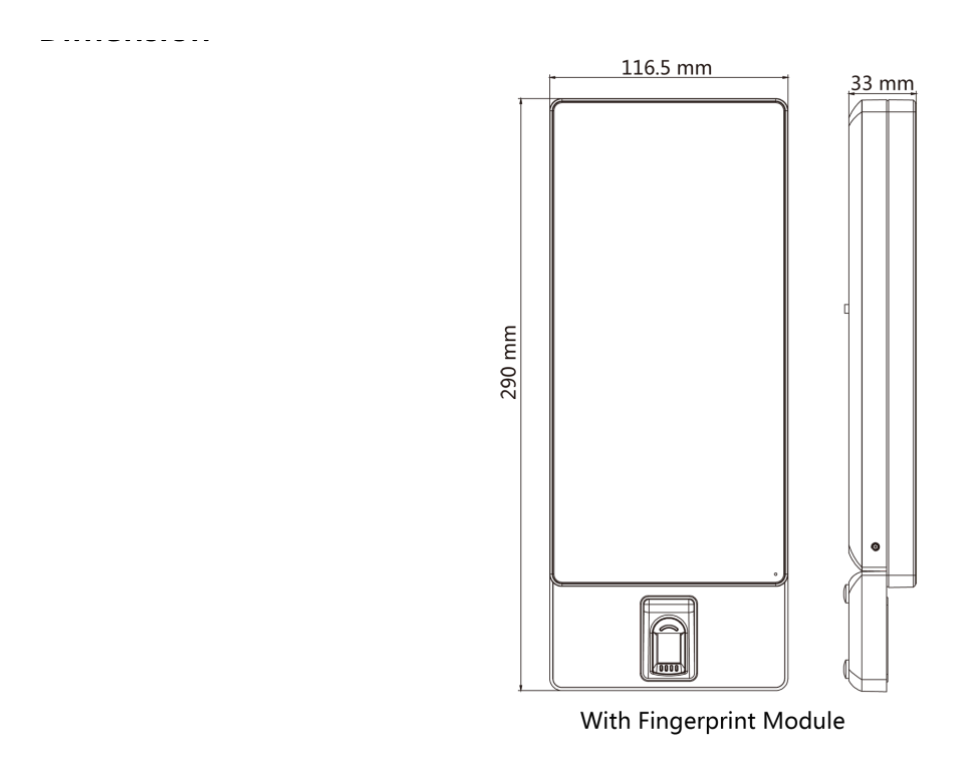 DS-K1T671TMF 外形尺寸圖 7-inch|Unit: mm