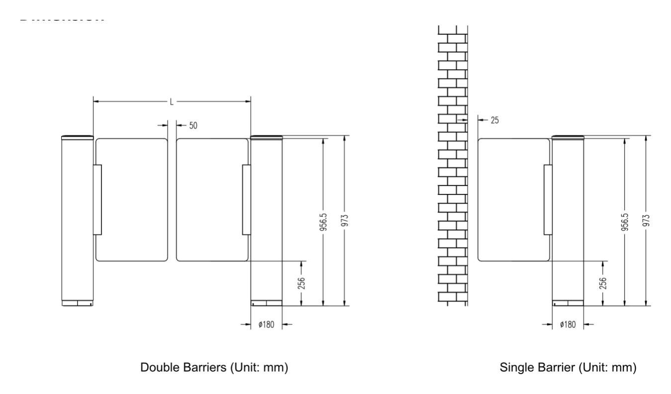 DS-K3BC430LX 外形尺寸圖 180mm x 180mm x 975mm (7.09' x 7.09' x 38.39') (Net) Left: 30 kg (66.14 lbs) Weight (Rough) Left: 35 kg (77.16 lbs)|Unit