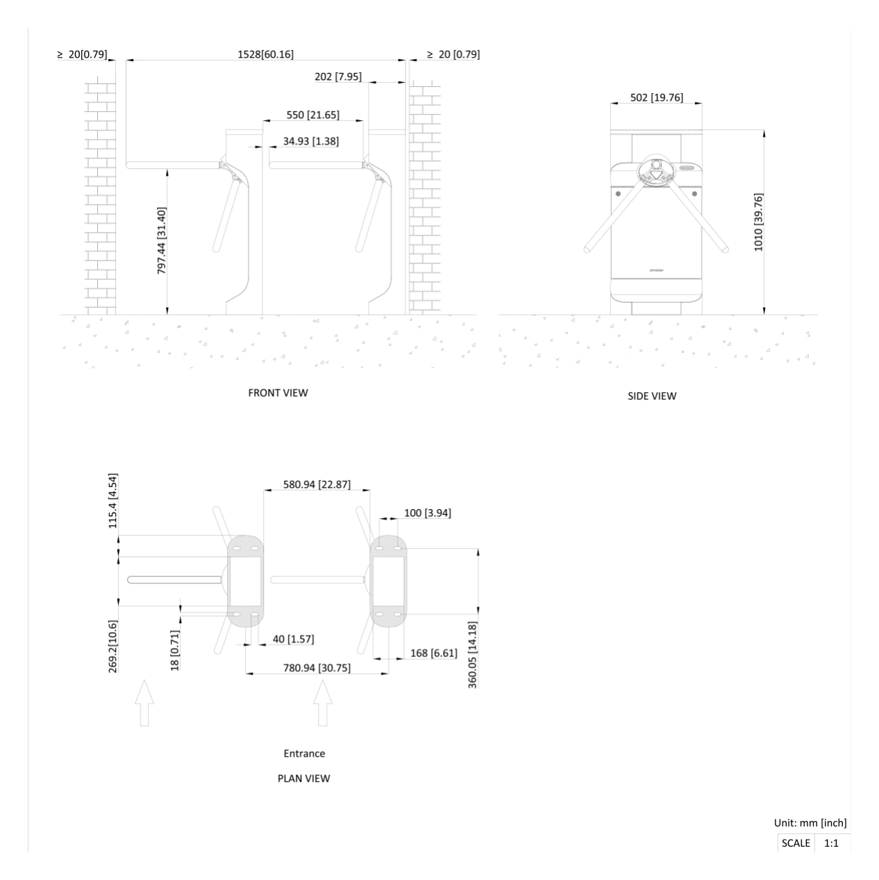 DS-K3G411CX/Modular 外形尺寸圖 詳見圖示|Unit: mm