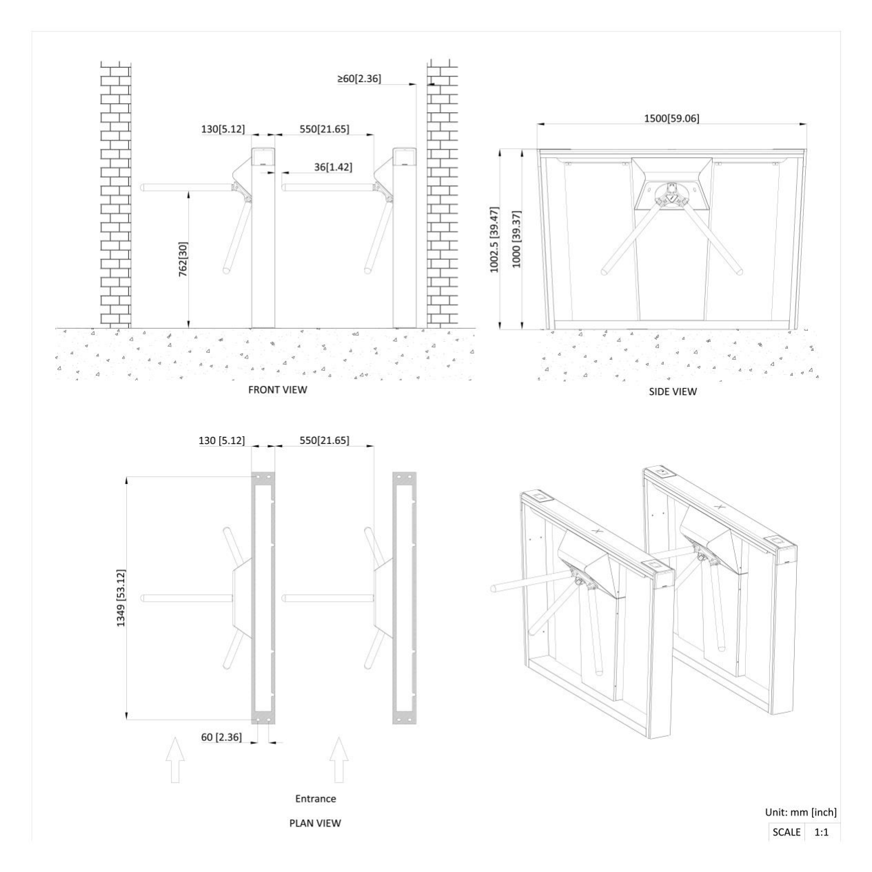 DS-K3G530X/Modular 外形尺寸圖 詳見圖示｜Unit: mm
