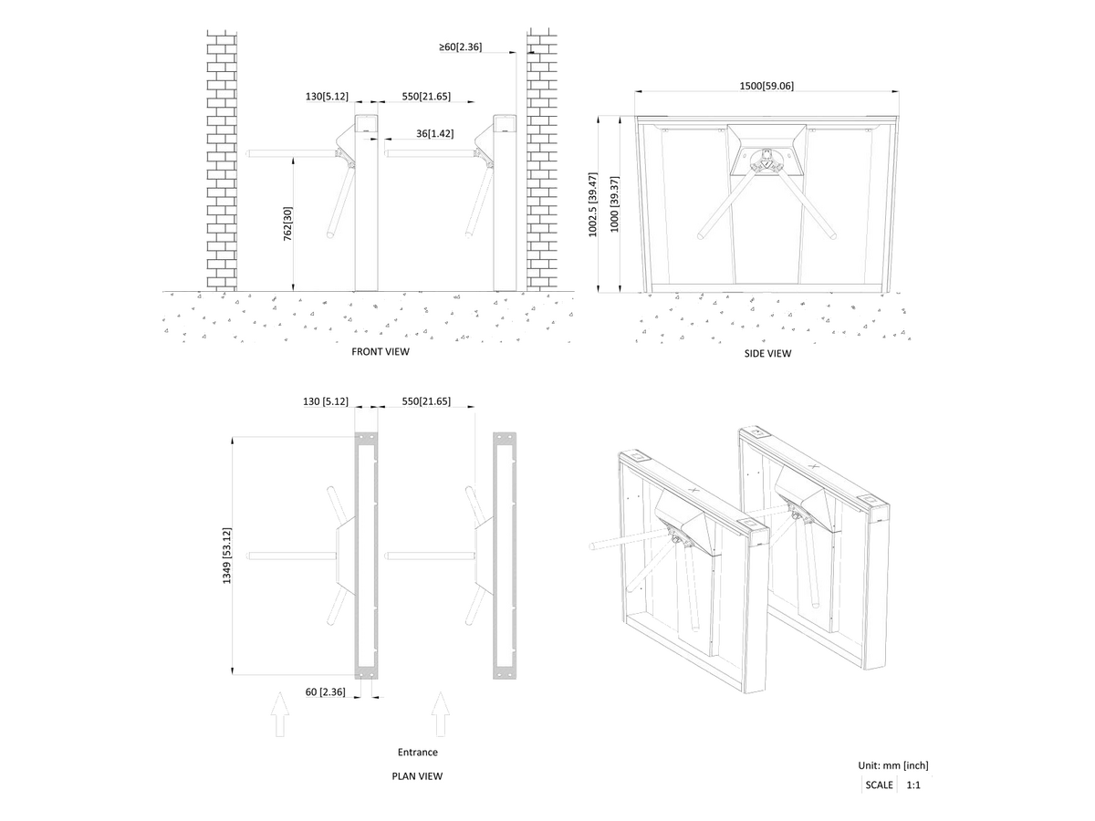 DS-K3G530X/Modular Hikvision Pro Tripod Turnstile 產品圖片