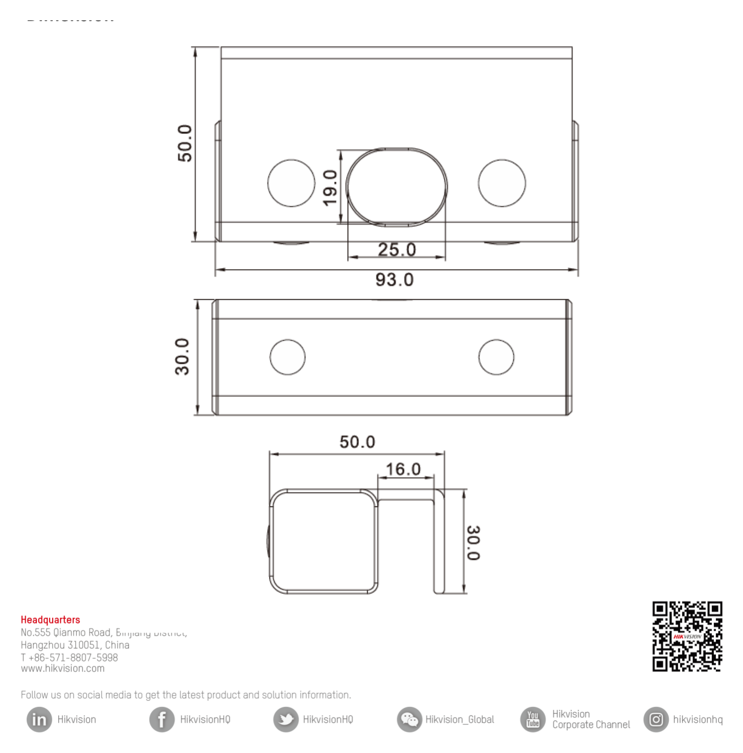 DS-K4T100-U1 外形尺寸圖 詳見圖示｜Unit: mm