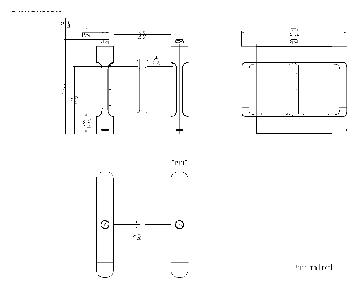 DS-K6B411TX/Modular 外形尺寸圖 詳見圖示｜Unit: mm