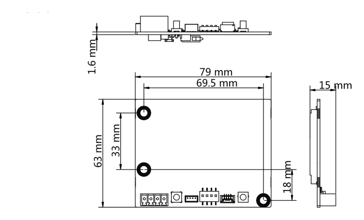 DS-K7CR01 外形尺寸圖 Antenna (13.56 MHz): 53 mm × 63 mm × 1.2 mm (2.1" × 2.5" × 0.05") Antenna (125 KHz): 86 mm × 69 mm × 2 mm (3.4" × 2.7" ×