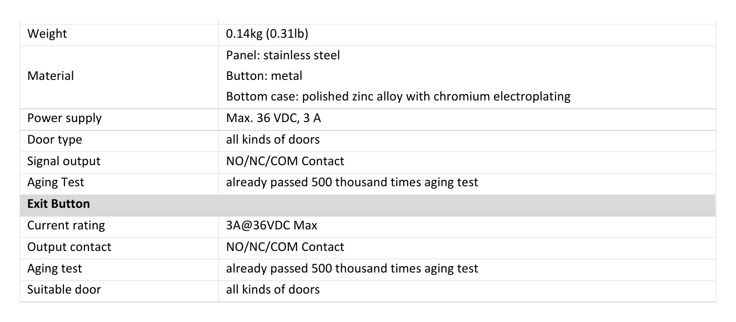 DS-K7P05 外形尺寸圖 86 mm × 50 mm × 44 mm (3.39" × 1.97" × 1.73")｜重量 0.14kg (0.31lb) Panel: stainless steel｜Unit: mm
