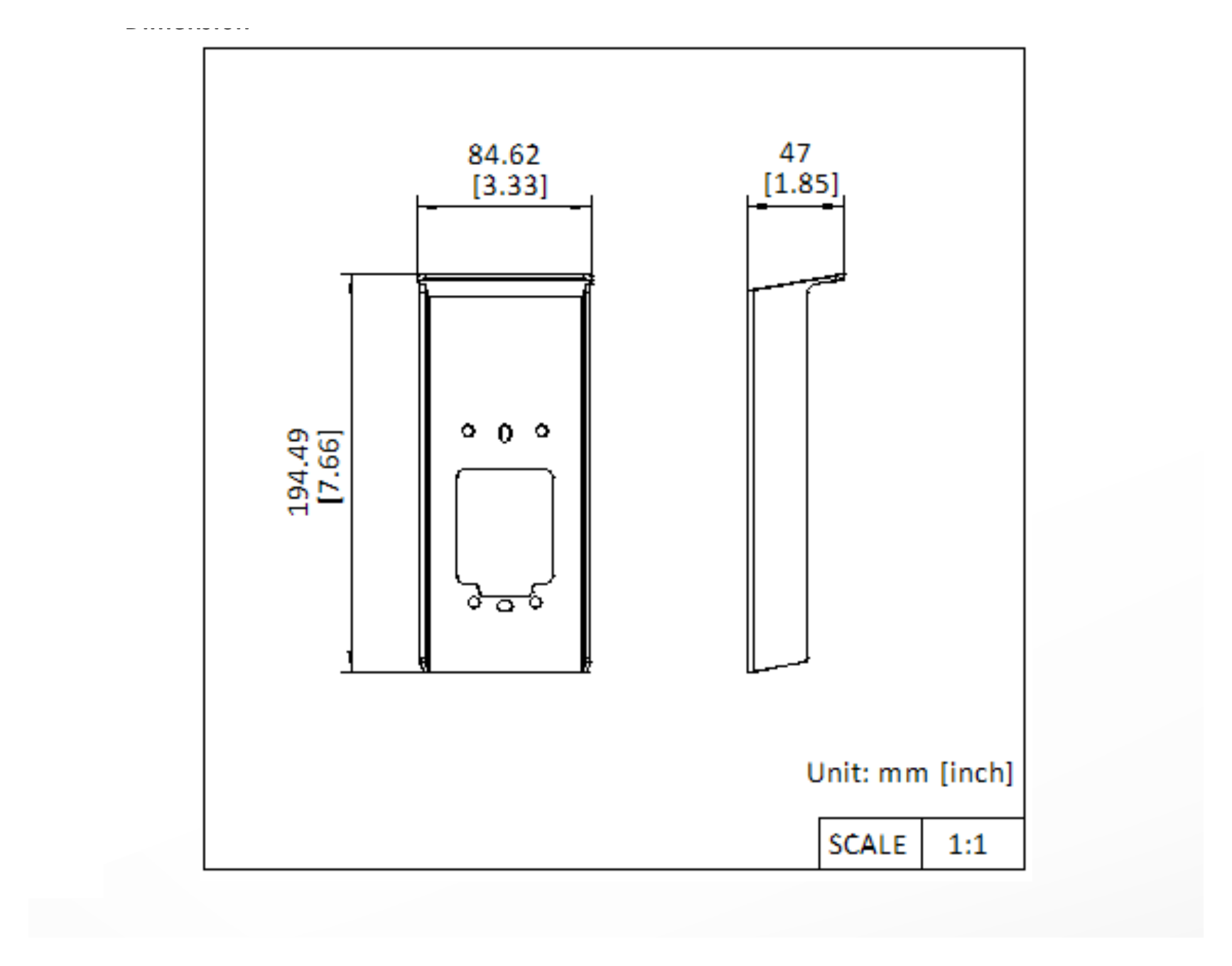 DS-KABV6114-RS 外形尺寸圖 194.49 mm × 84.62 mm × 47 mm (7.66" × 3.33" × 1.85")｜Unit: mm