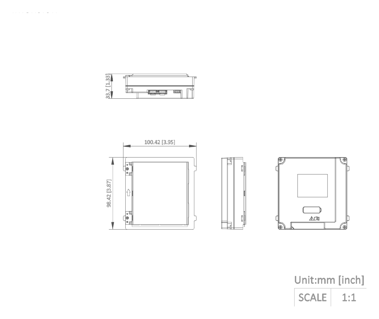 DS-KD-INFO 外形尺寸圖 98.42 mm × 94.4 mm × 33.8 mm (3.87" × 3.72" × 1.34")|重量 /|Unit: mm