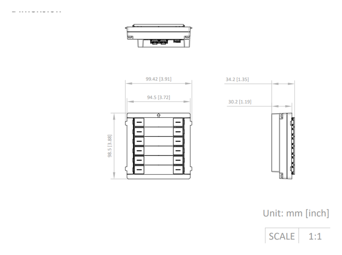 DS-KD-K12/S 外形尺寸圖 98.2 mm × 100.2 mm × 33.7 mm (3.87" × 3.95" × 1.33")|重量 Net weight: 179 g; Gross weight: 336.4 g|Unit: mm