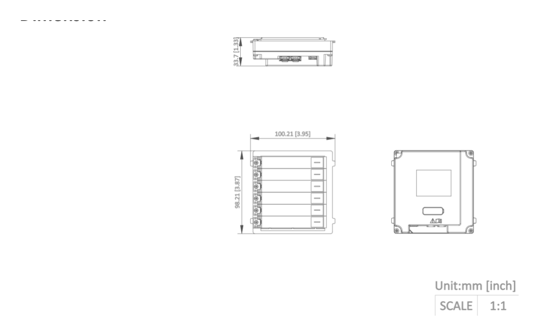 DS-KD-KK 外形尺寸圖 98.5 mm × 100 mm × 34.2 mm (3.87" × 3.95" × 1.33")|Unit: mm