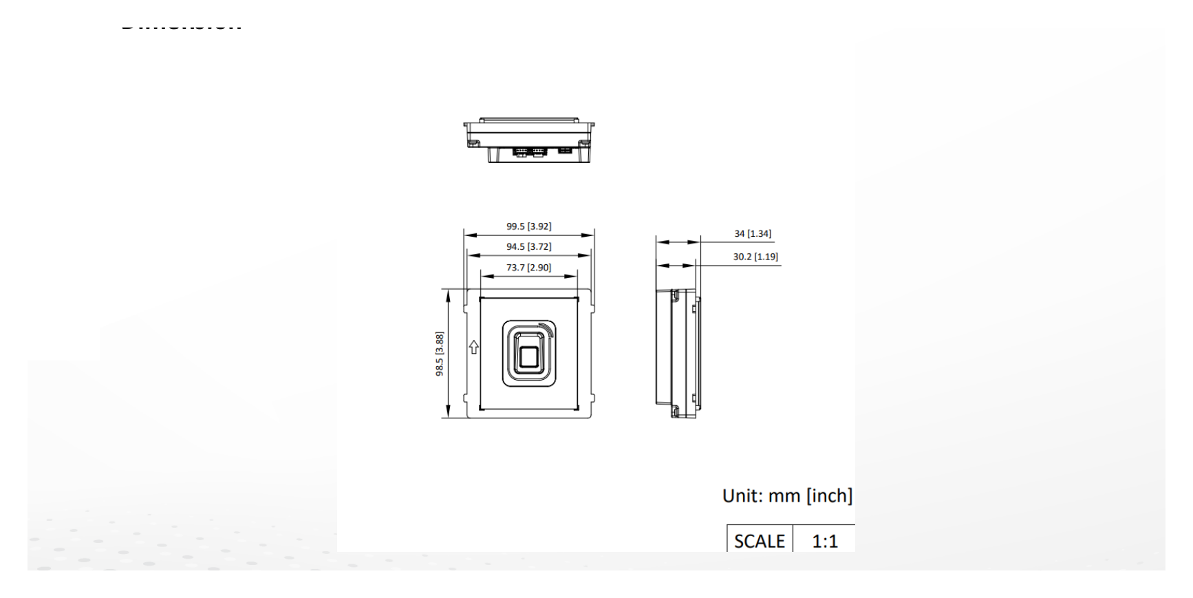 DS-KD-MFB 外形尺寸圖 100 mm × 100 mm × 35 mm (3.94" × 3.94" × 1.38")｜Unit: mm