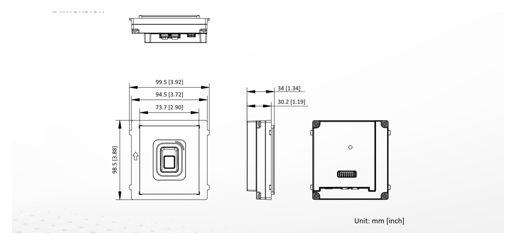 DS-KD-MFB-S 外形尺寸圖 100 mm × 100 mm × 35 mm (3.94" × 3.94" × 1.38")｜Unit: mm