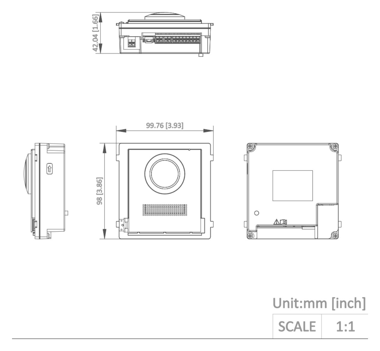 DS-KD8003Y-IME2/NS 外形尺寸圖 100 mm × 98 mm × 42 mm|Unit: mm