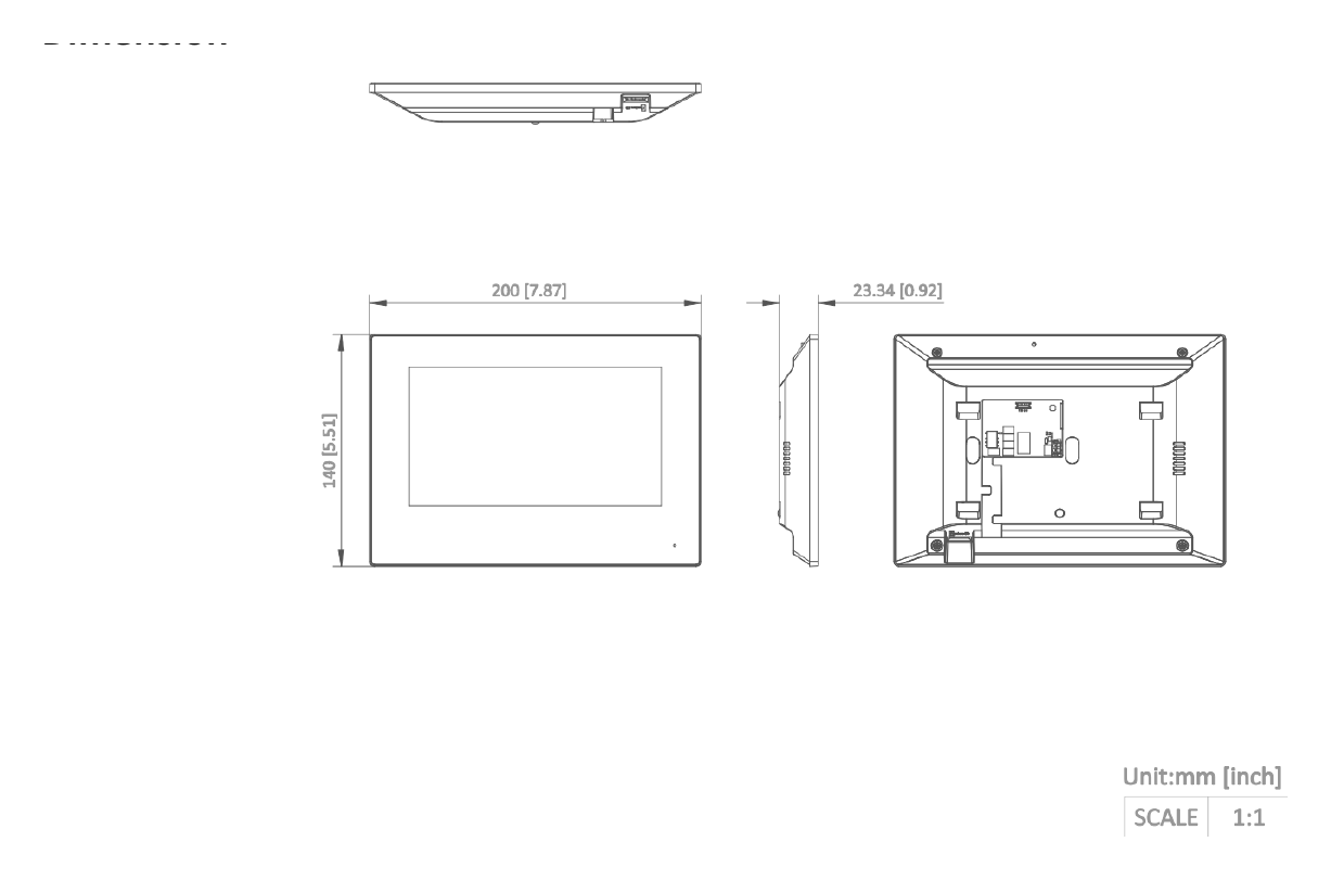 DS-KH6320-TE1 外形尺寸圖 200 mm × 140 mm × 15.1 mm (7.9