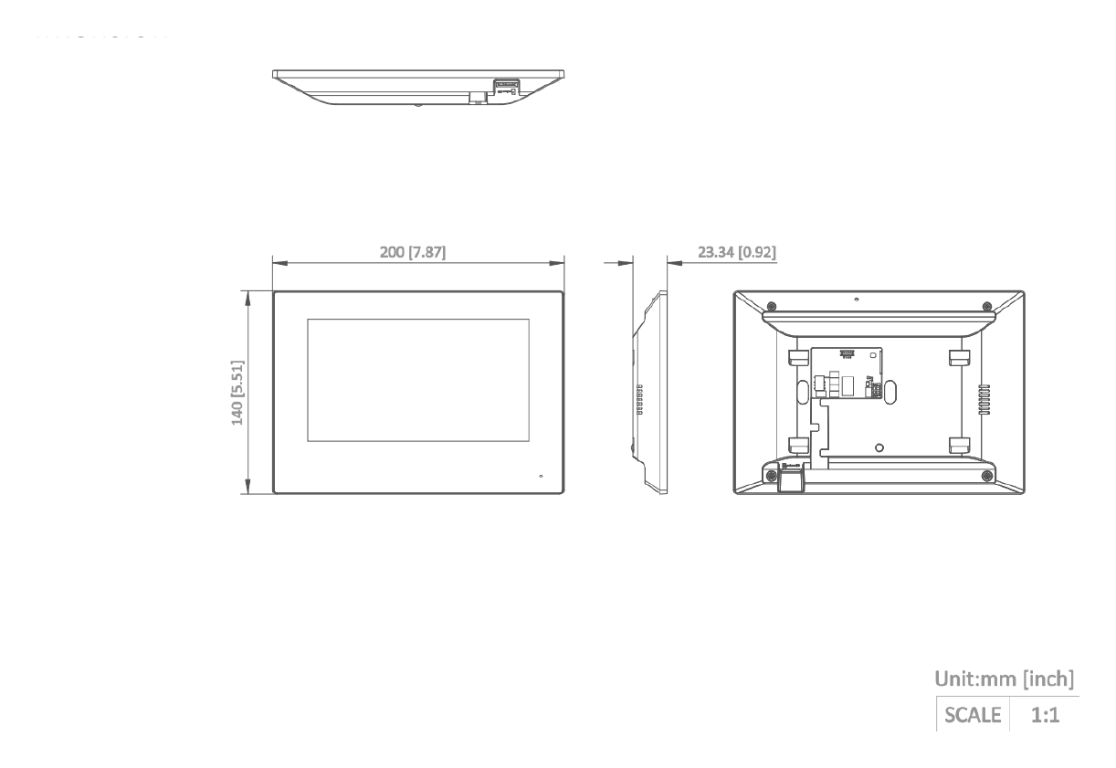 DS-KH6320-WTE1 外形尺寸圖 200 mm × 140 mm × 15.1 mm (7.9" × 5.5" × 0.6")|Unit: mm