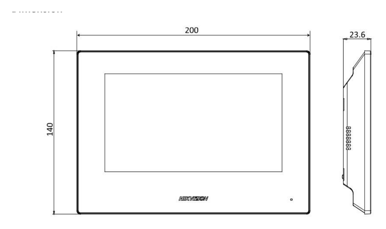 DS-KH6320EY-WTE2 外形尺寸圖 200 mm × 140 mm × 23.6 mm (7.87" × 5.51" × 0.93")｜重量 327 g｜Unit: mm