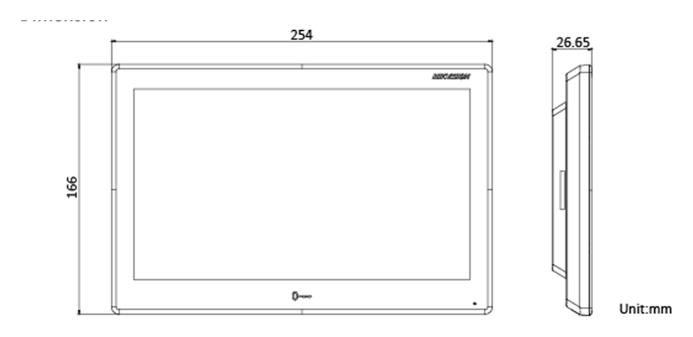 DS-KH9510-WTE1 外形尺寸圖 254 mm × 166 mm × 26.65 mm (10.0" × 6.54" × 1.05")|Unit: mm