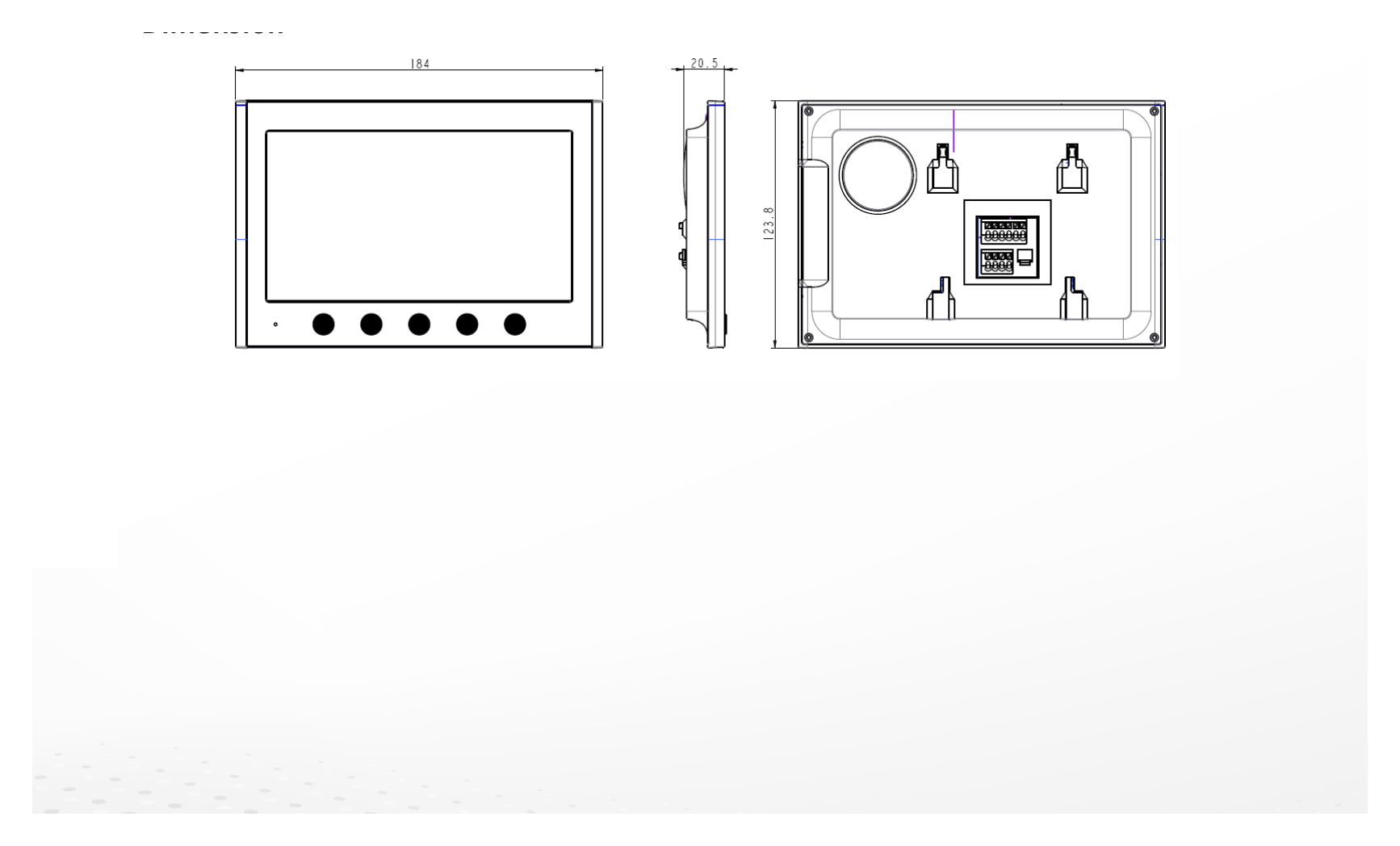 DS-KIS102-PSURFACE 外形尺寸圖 63 mm × 151 mm × 41 mm (2.48" × 5.94" × 1.61")｜Unit: mm