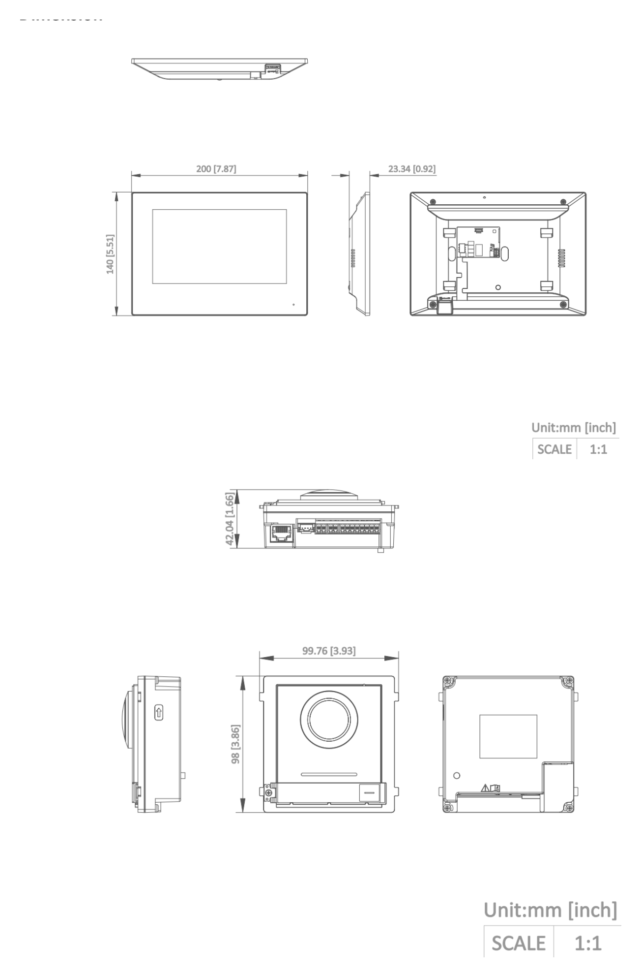 DS-KIS602B 外形尺寸圖 Cover:117 × 107 × 4 mm (4.61" × 4.21" ×0.16") Installation Frame:117 × 107 × 32.7mm (4.61" × 4.21" ×1.29")｜Unit: mm