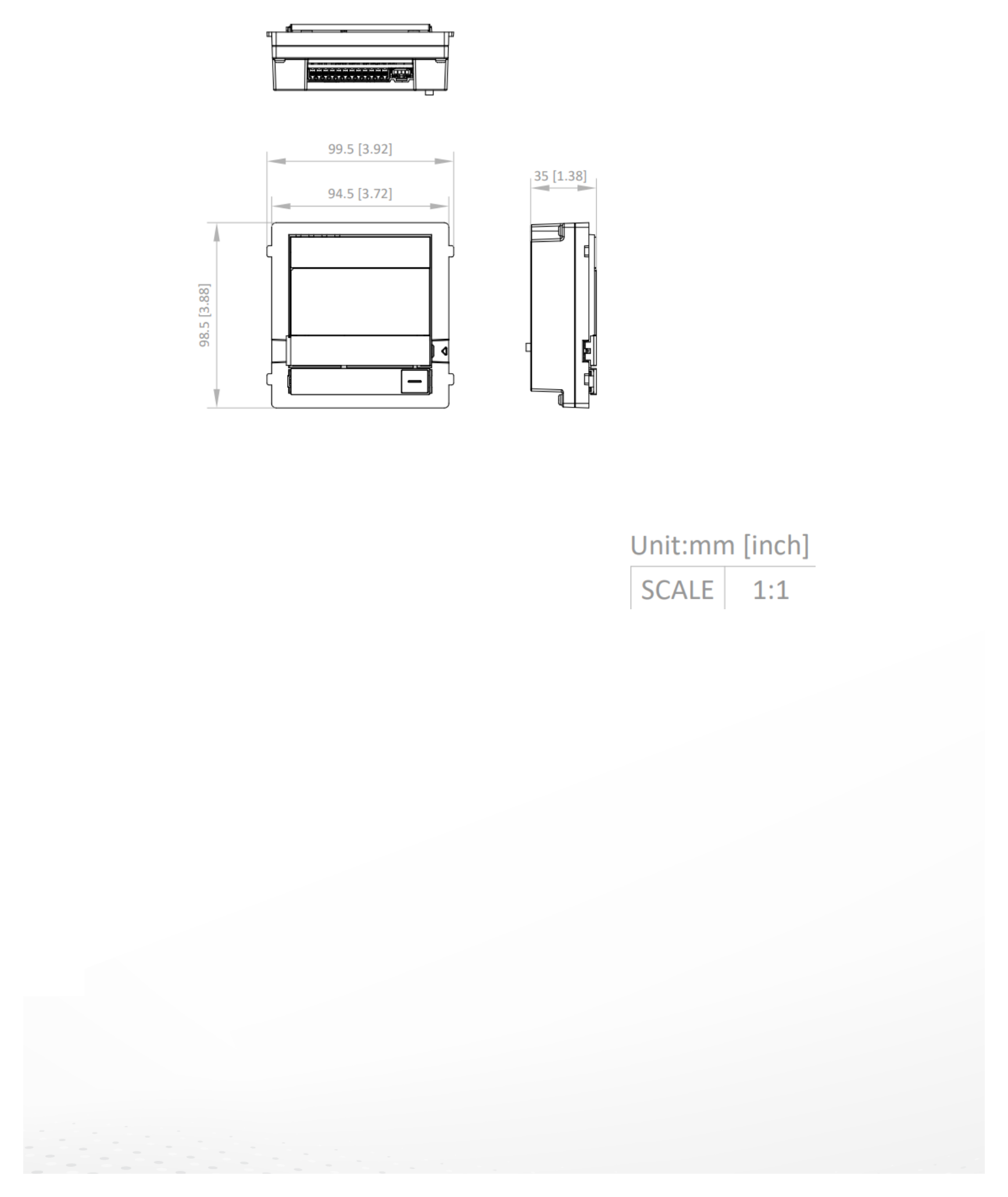 DS-KIS704EY 外形尺寸圖 99.5 mm × 98.5 mm × 35 mm (3.92" × 3.88" × 1.37")|Unit: mm