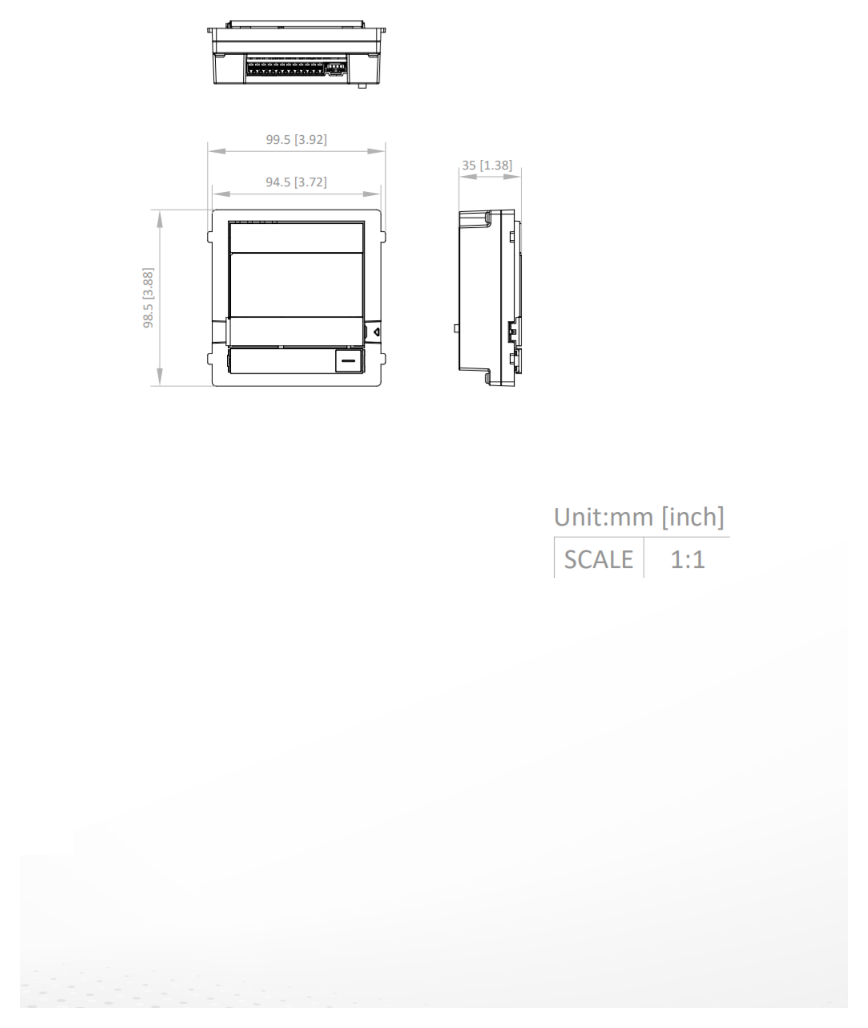 DS-KIS704EYALUMINUM 外形尺寸圖 99.5 mm × 98.5 mm × 35 mm (3.92" × 3.88" × 1.37")|Unit: mm
