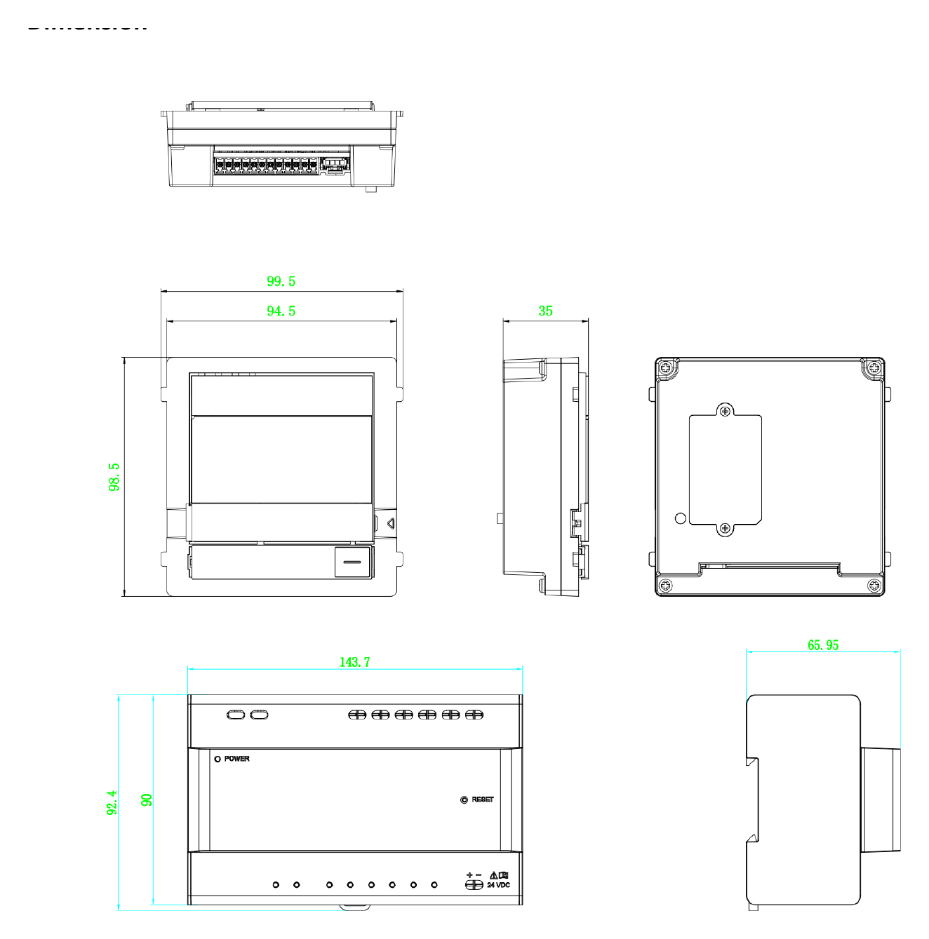 DS-KIS711-2 外形尺寸圖 99.5 mm × 98.5 mm × 35 mm (3.92" × 3.88" × 1.37")|Unit: mm