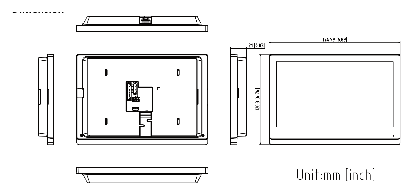 DS-KIS902-S-IP 外形尺寸圖 182 mm × 85 mm × 26 mm (7.16" × 3.34" × 1.01")|重量 Net weight: 0.405 kg; Gross weight: 0.752 kg|Unit: mm