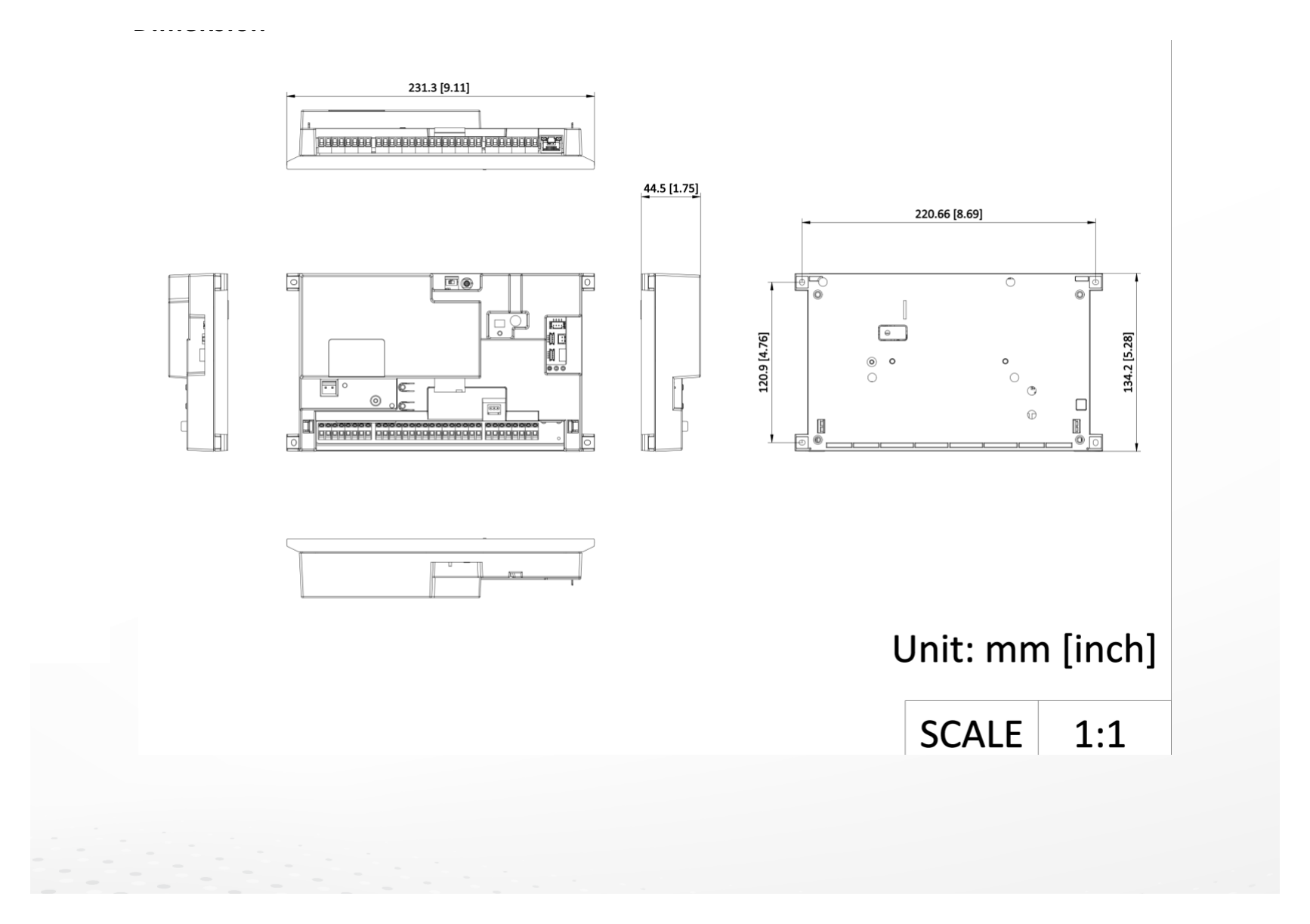 DS-PA502-64 外形尺寸圖 231 × 133 × 44 mm｜重量 488 g Compliance｜Unit: mm