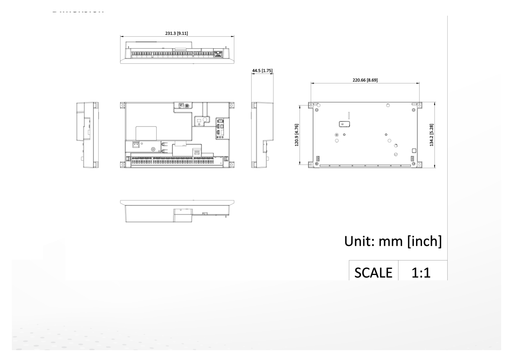 DS-PA502-96 外形尺寸圖 231 × 133 × 44 mm|重量 488 g Compliance|Unit: mm