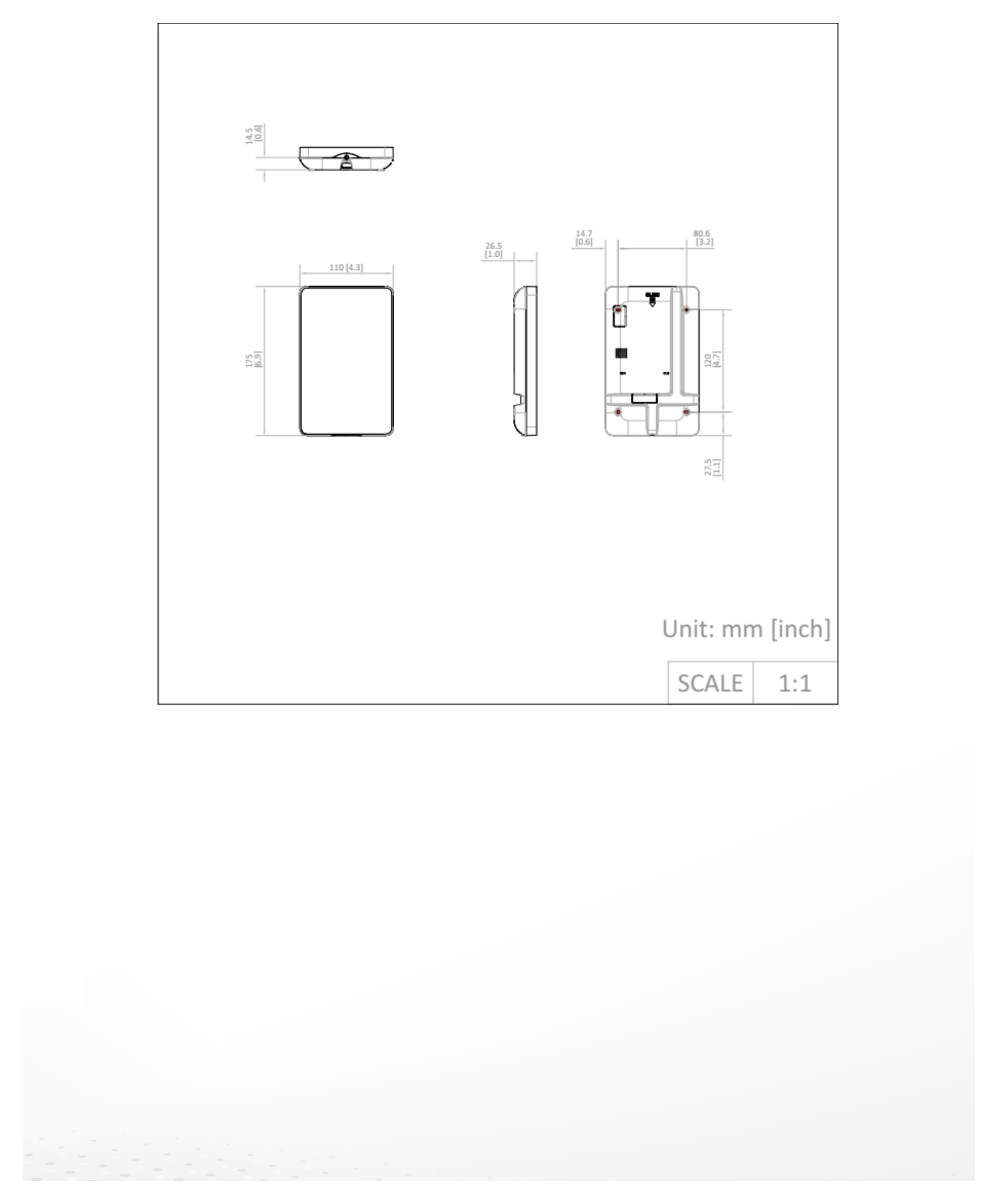 DS-PFK501LTM-HWE 外形尺寸圖 175 × 110 × 27 mm｜重量 301 g｜Unit: mm