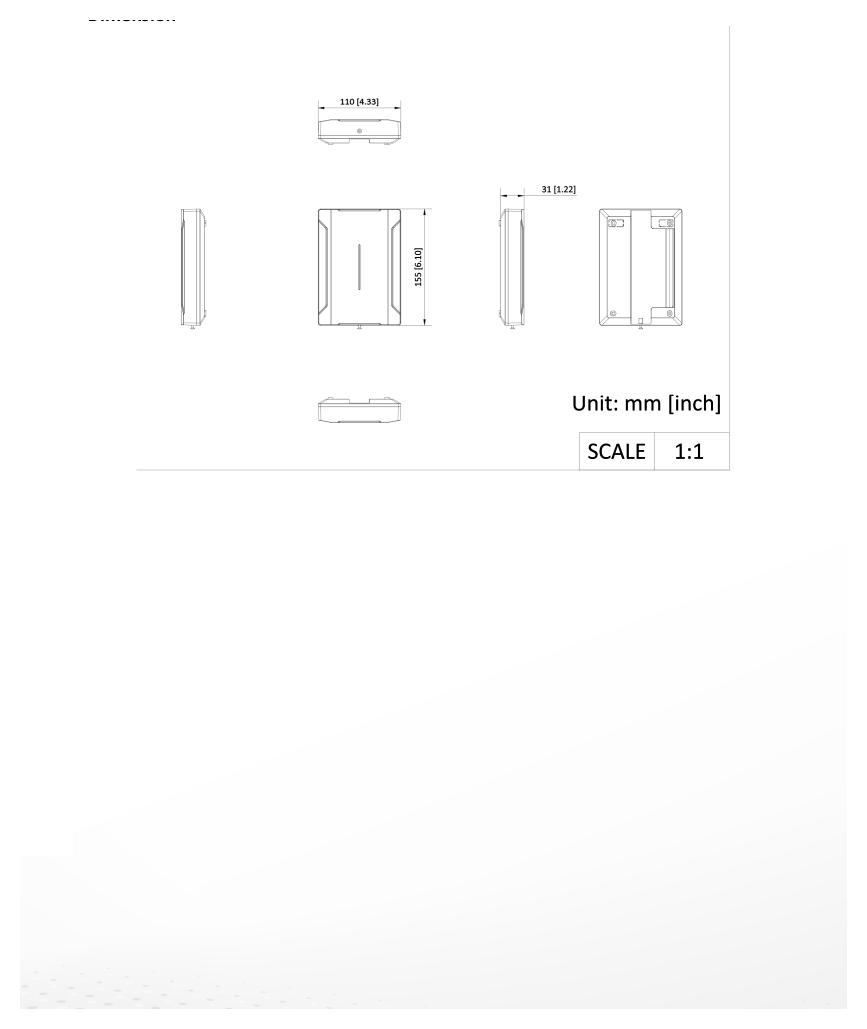 DS-PM501R4 外形尺寸圖 110 × 155 × 31 mm｜重量 272 g｜Unit: mm