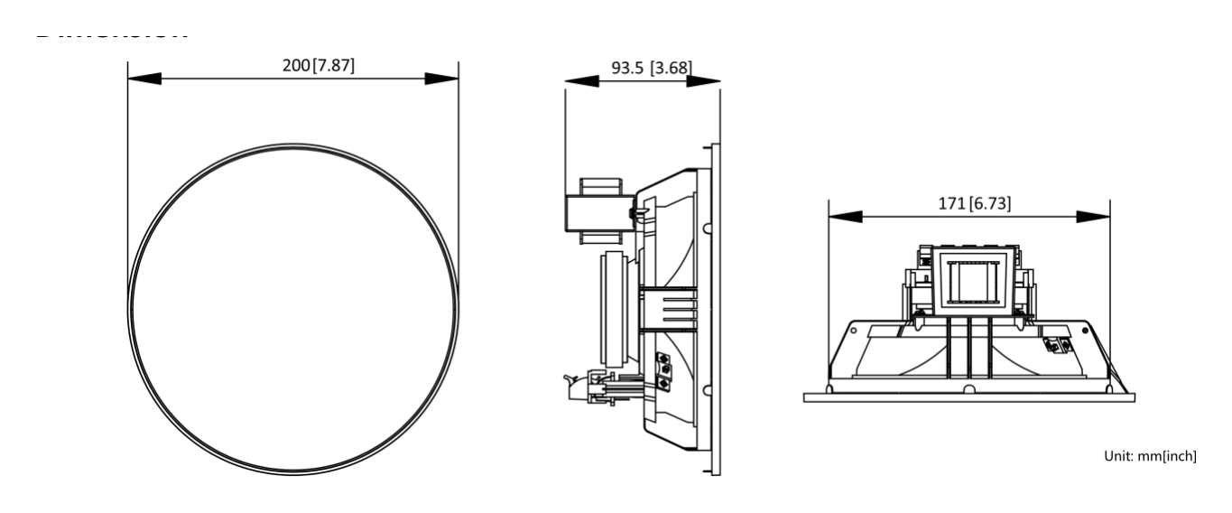 DS-QAE0610G1-V 外形尺寸圖 Ø 200 × 95.3 mm (Ø 6.69" × 3.68")｜重量 Approx. 1058 g (2.33 lb.)｜Unit: mm