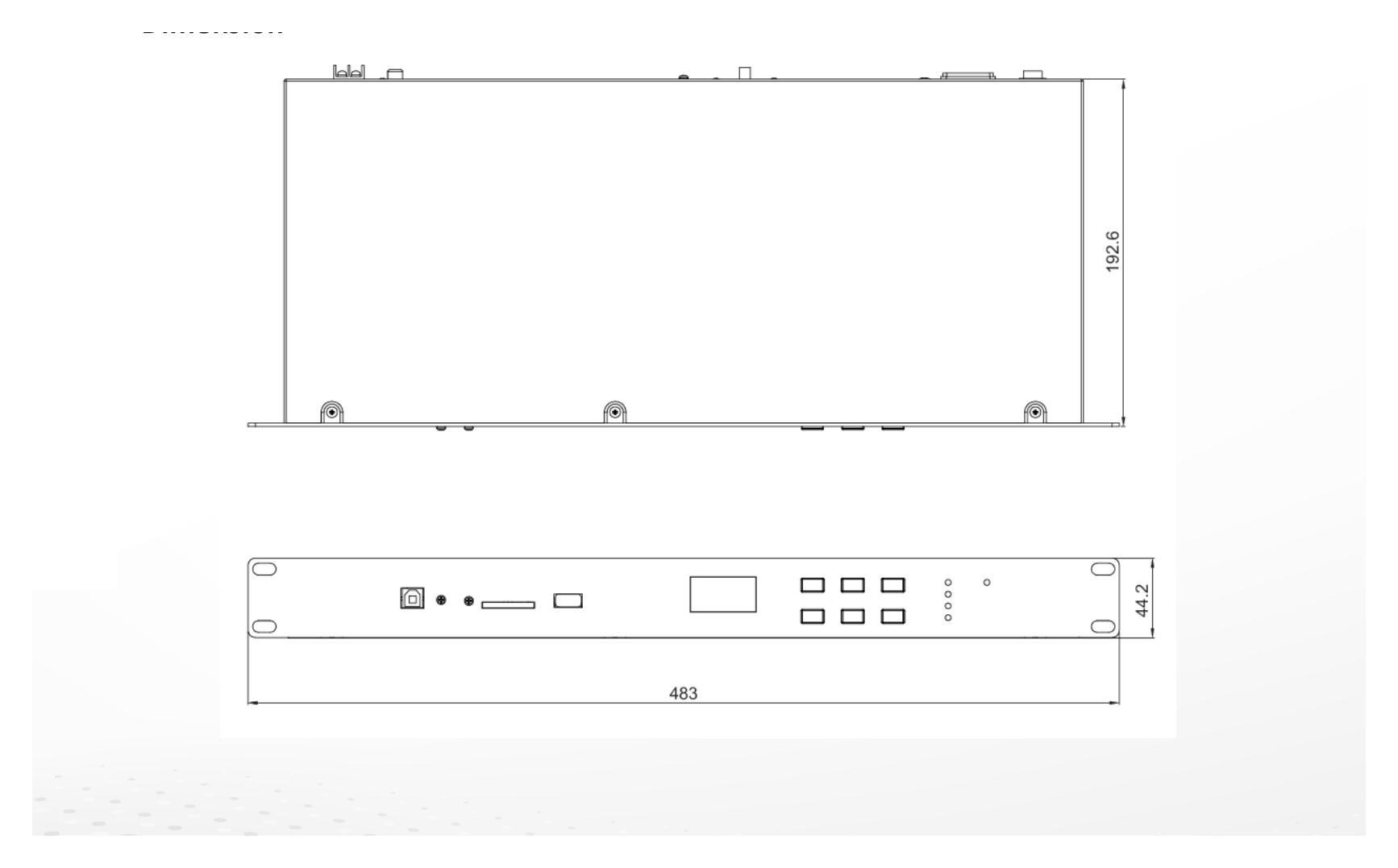 DS-QAE0BGM/EN 外形尺寸圖 44x483x189 mm｜重量 2.8 kg｜Unit: mm
