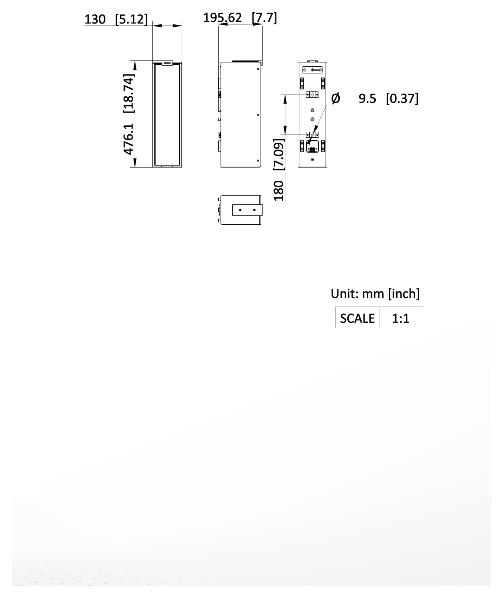 DS-QAPS4R20-4 外形尺寸圖 476.1*130*195.5mm|重量 Approx. 5.6 kg (12.3 lb.)|Unit: mm