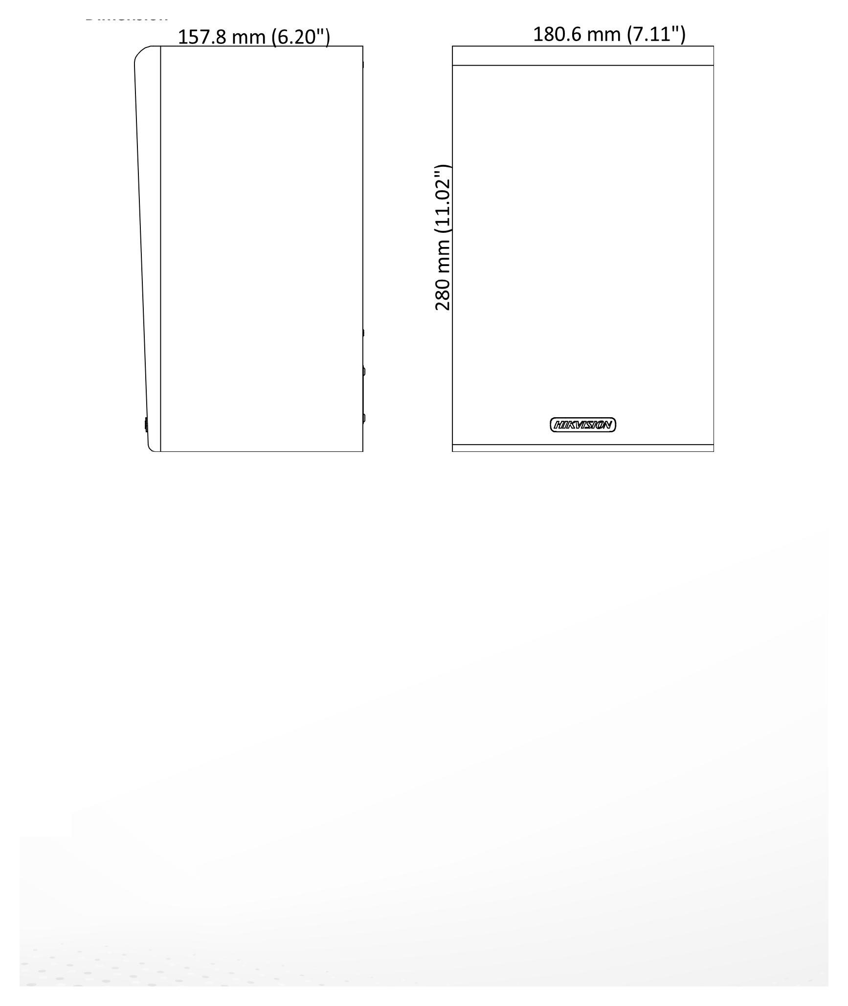 DS-QAZ1110G1-B 外形尺寸圖 180.6 mm × 156 mm × 280 mm(7.11