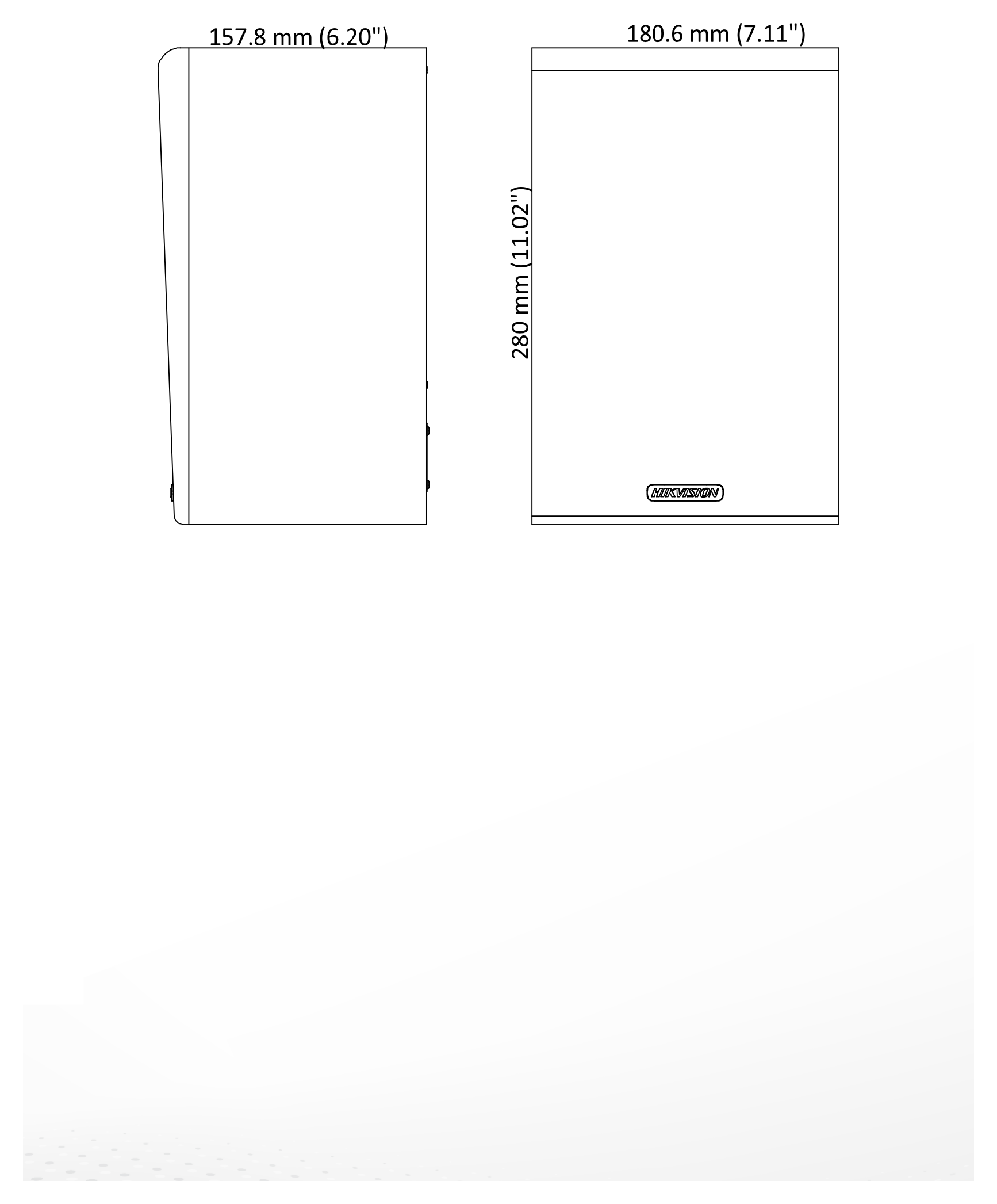 DS-QAZ1120G1-B 外形尺寸圖 180.6 mm × 156 mm × 280 mm(7.11