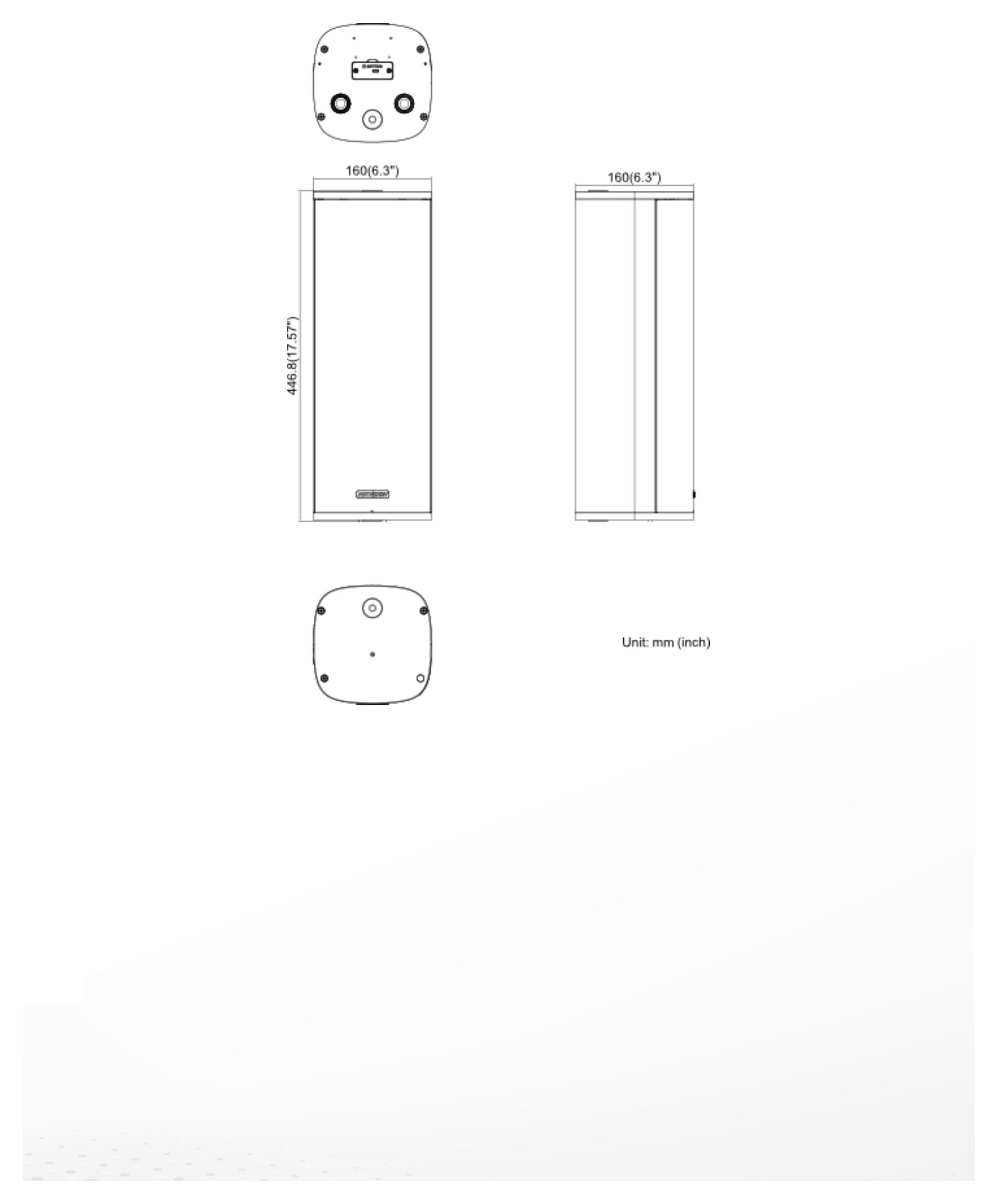 DS-QAZ14A2G1 外形尺寸圖 160 mm × 160 mm × 446.8 mm(6.3