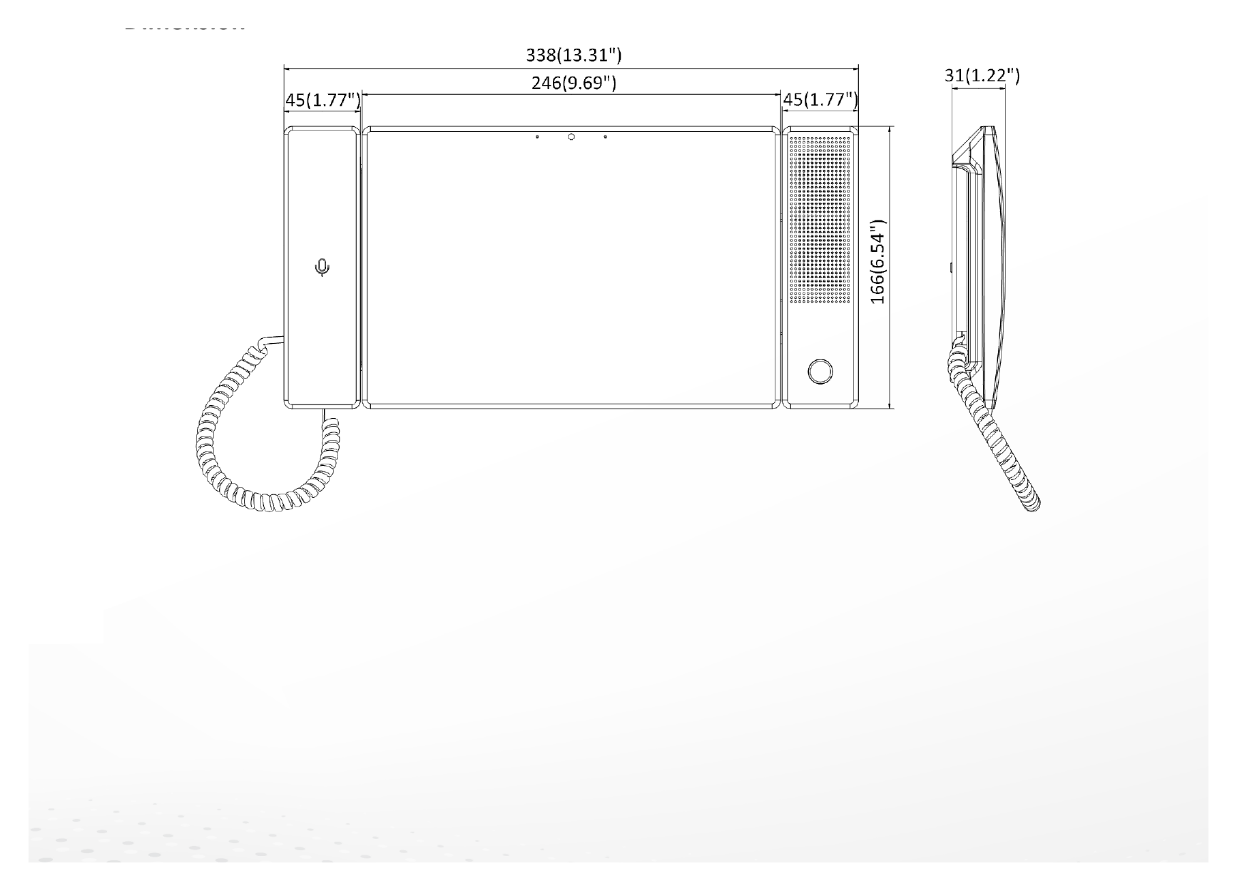 DS-QAZ1MP10G1 外形尺寸圖 246 mm × 166 mm × 32 mm (9.69