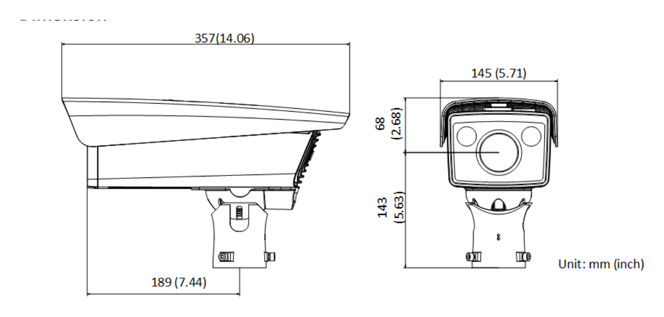 DS-TCG405-E 外形尺寸圖 415 mm × 145 mm × 145 mm (16.34 × 5.71 × 5.71 inch)｜重量 3.25 kg (7.17 lb.)｜Unit: mm
