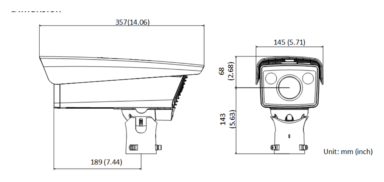 DS-TCG405-E(S) 外形尺寸圖 415 mm × 145 mm × 145 mm (16.34 × 5.71 × 5.71 inch)｜重量 3.25 kg (7.17 lb.)｜Unit: mm