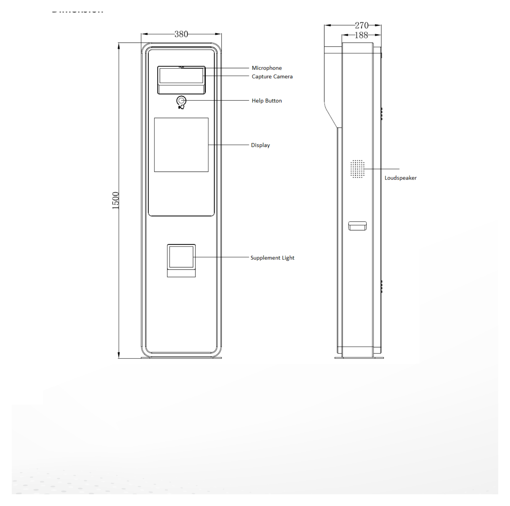 DS-TMC407-E 外形尺寸圖 1500 × 380 × 270 mm (59.1 × 15.0 × 10.6 inch)｜重量 37 kg (81.6 lb.)｜Unit: mm