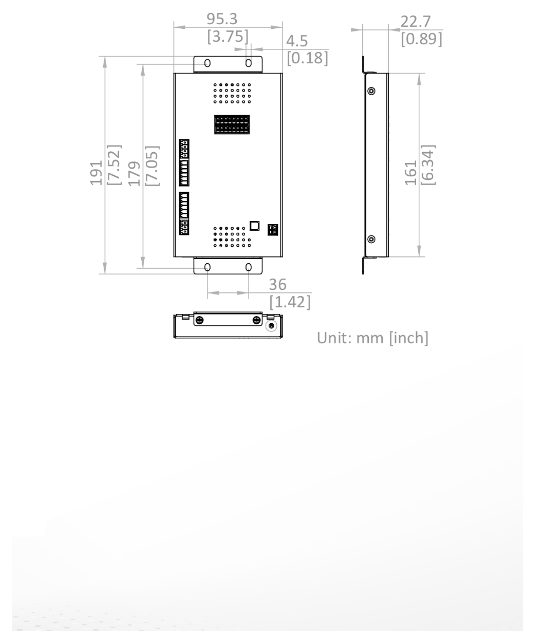 DS-TME200-D(K) 外形尺寸圖 191 × 95.3 × 22.7 mm (7.52 × 3.75 × 0.89 inch)|重量 0.4 kg (0.88 lb.)|Unit: mm