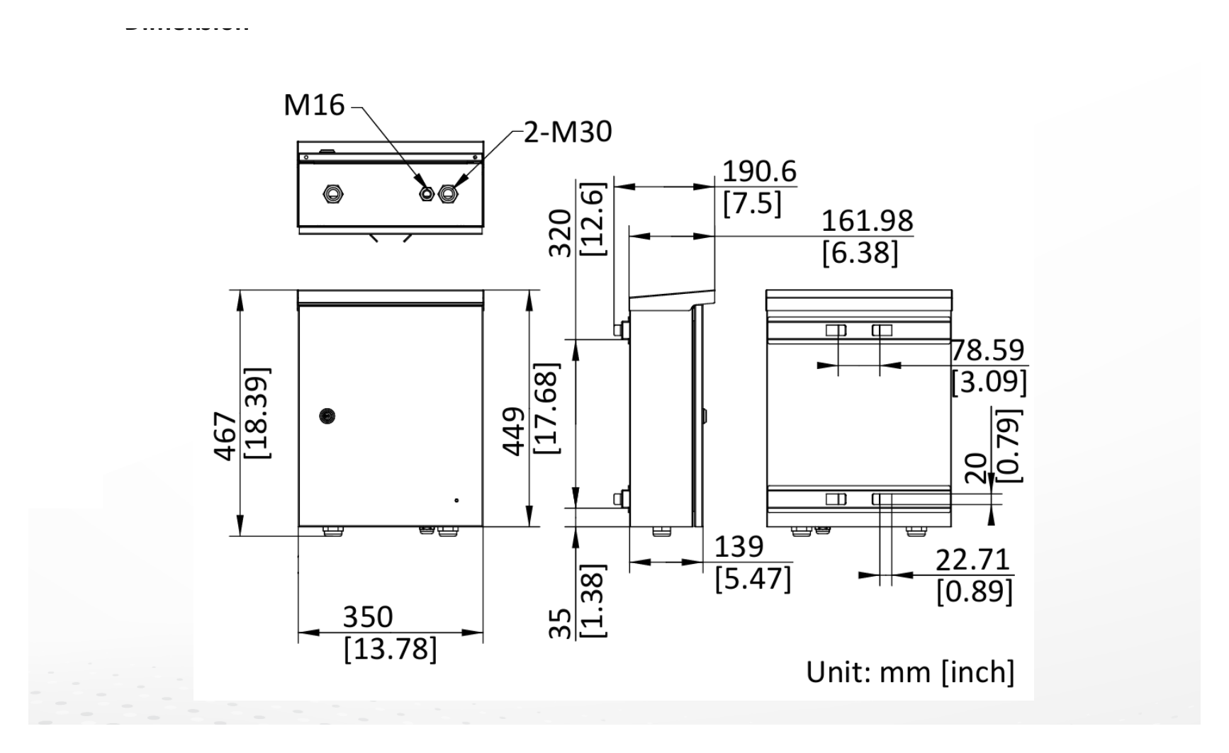 DS-TME200-D(K)/P 外形尺寸圖 467 × 350 × 190.6 mm (18.39 × 13.78 × 7.5 inch)|重量 4 kg (4.40 lb.)|Unit: mm