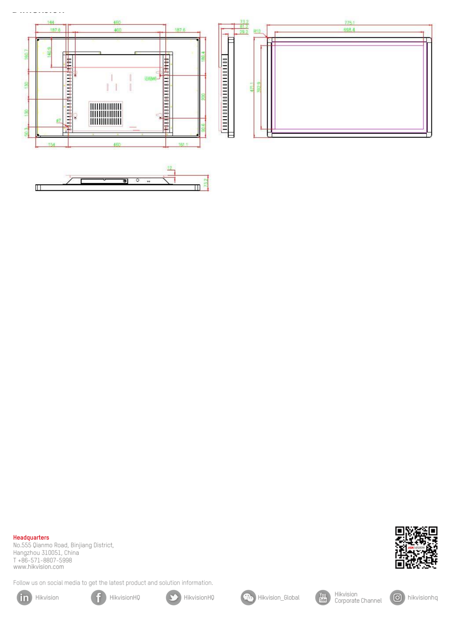 DS-TPW332-C 外形尺寸圖 詳見圖示｜Unit: mm