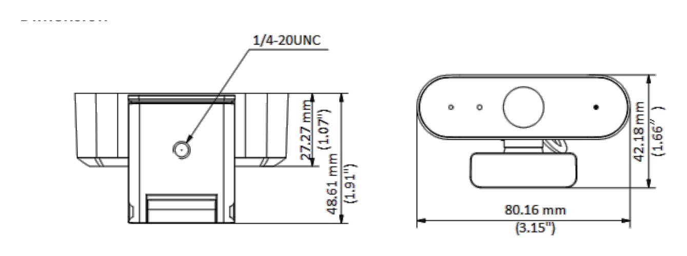 DS-U04 外形尺寸圖 80.16 mm × 48.6 mm × 42.18 mm (3.16" × 1.91" × 1.66")｜重量 Approx. 89 g (0.2 lb.)｜Unit: mm