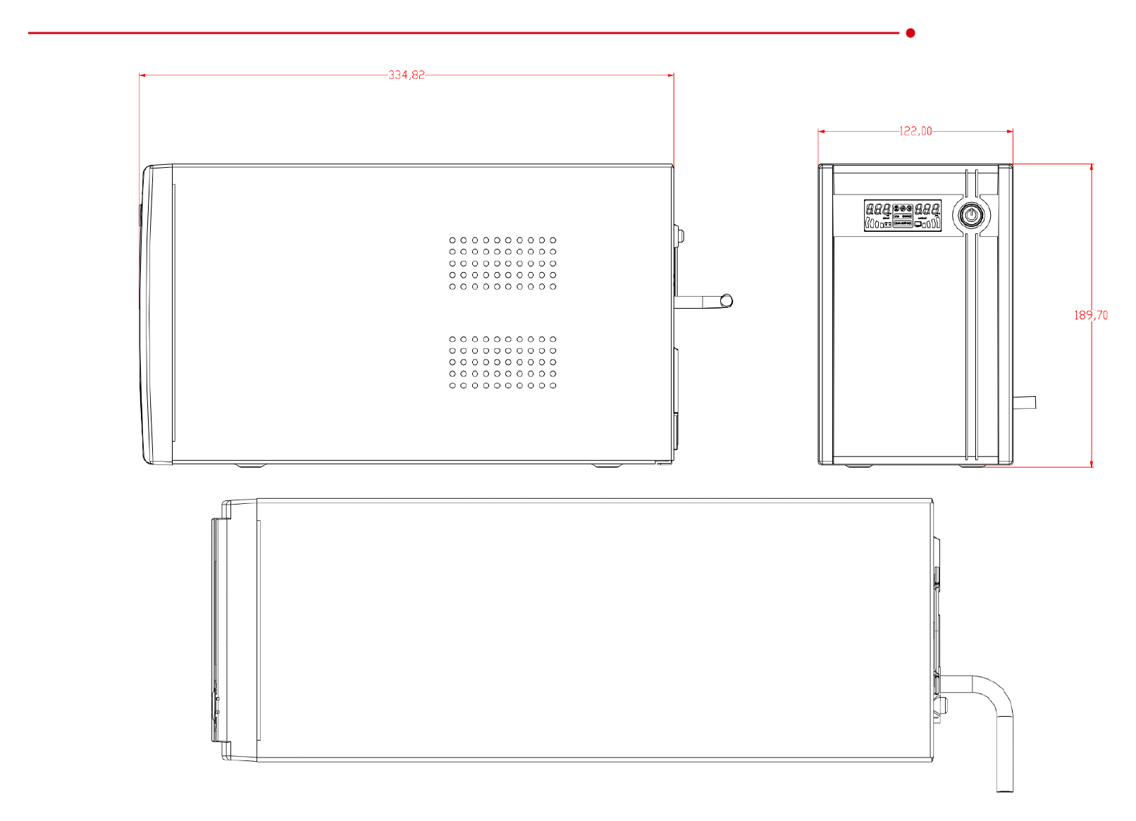 DS-UPS2000 外形尺寸圖 345 mm × 122 mm × 192 mm (13.58" × 4.80" × 7.56")｜重量 Approx. 11 kg (24.3 lb)｜Unit: mm