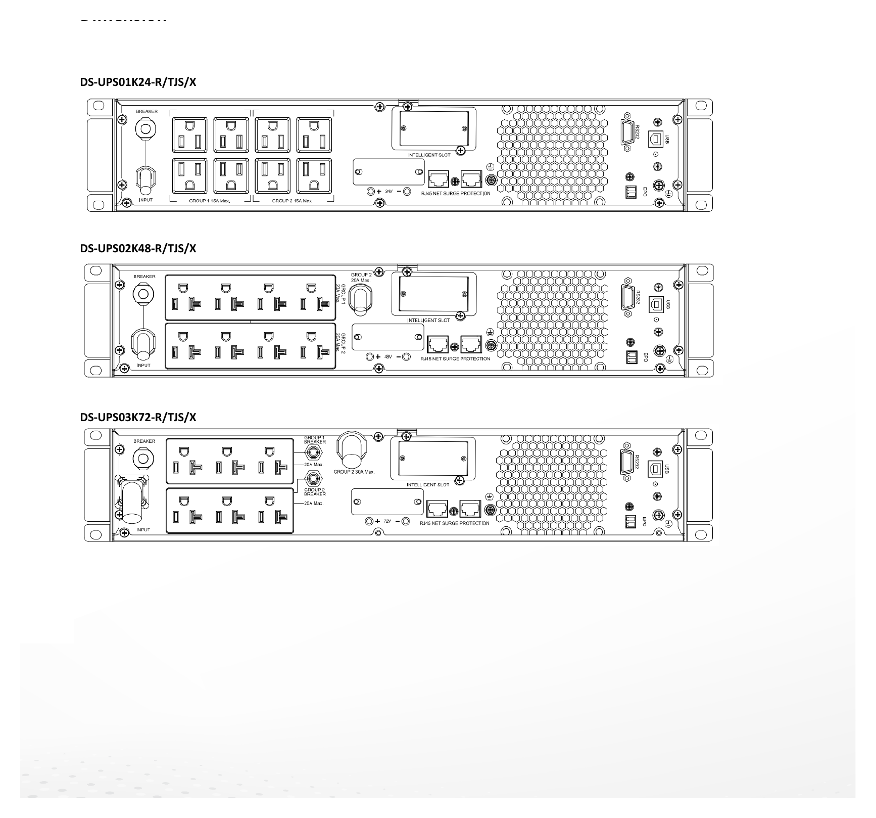 DS-UPSXXKXX-R 外形尺寸圖 詳見圖示｜Unit: mm
