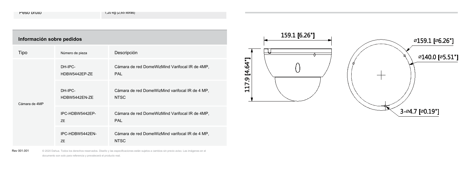 ESP-DH-IPC-HDBW5442E-ZE 外形尺寸圖 詳見圖示|Unit: mm