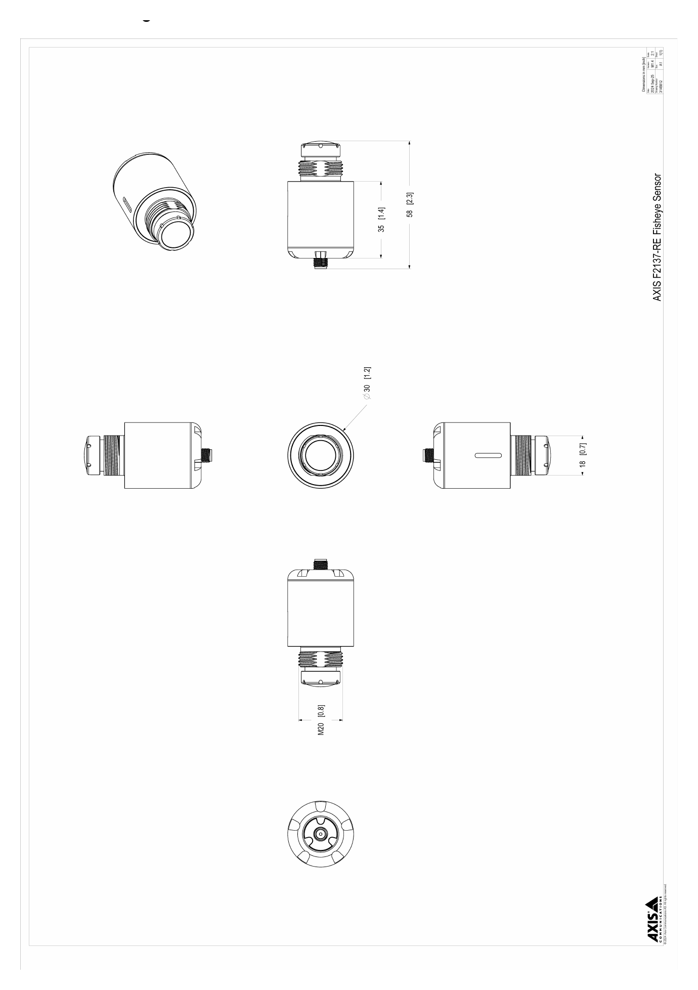 F2137-RE-FISHEYE-SENSOR 外形尺寸圖 Environmental responsibility｜Unit: mm