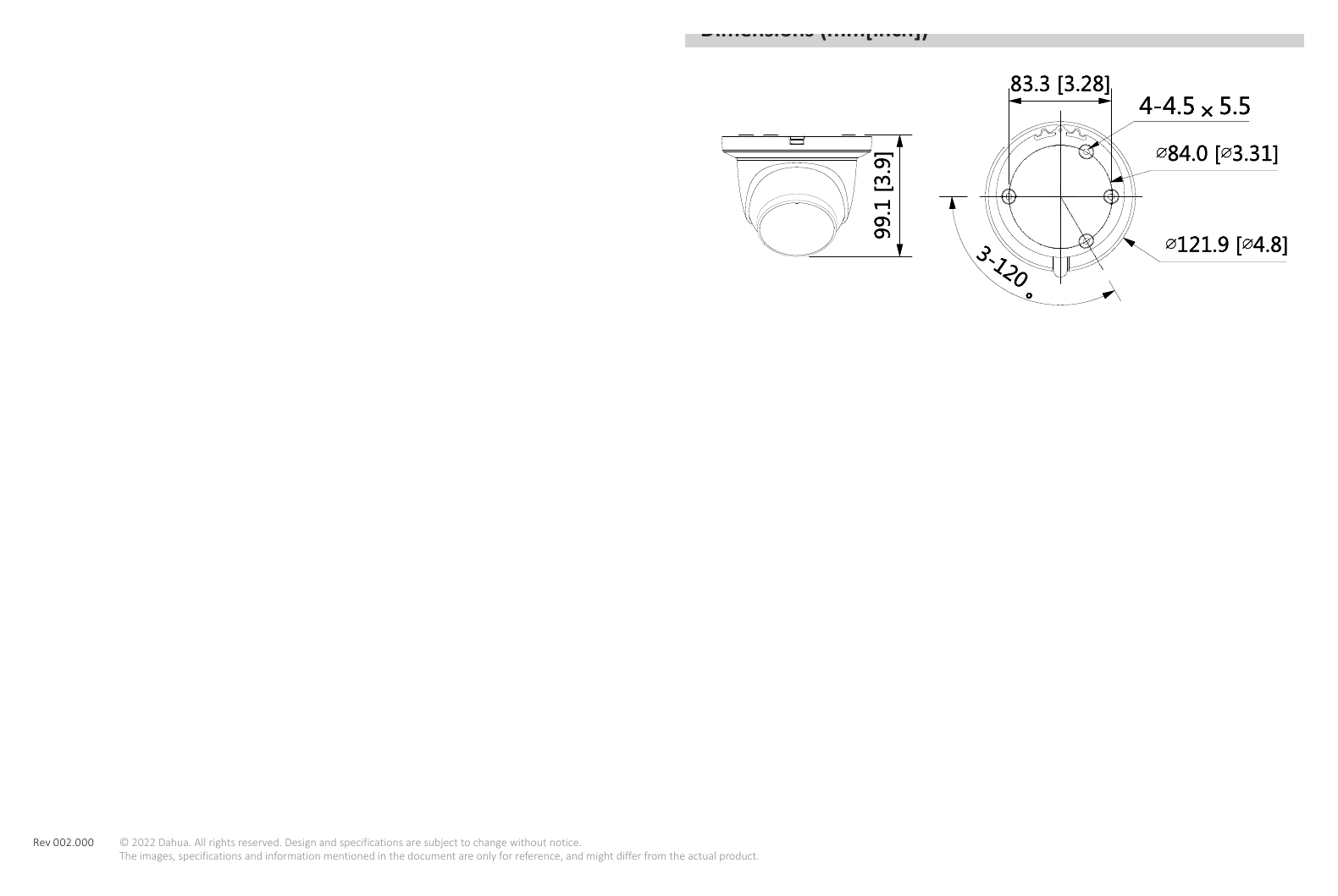 HAC-HDW1500TMQ-A-POC-S2 外形尺寸圖 詳見圖示｜Unit: mm